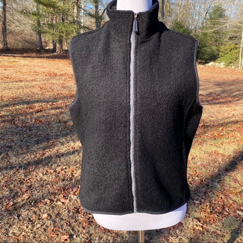WOOLRICH VEST JACKET BLACK TECHNOWOOL ZIPPER POCKETS ACTIVE COAT Size M